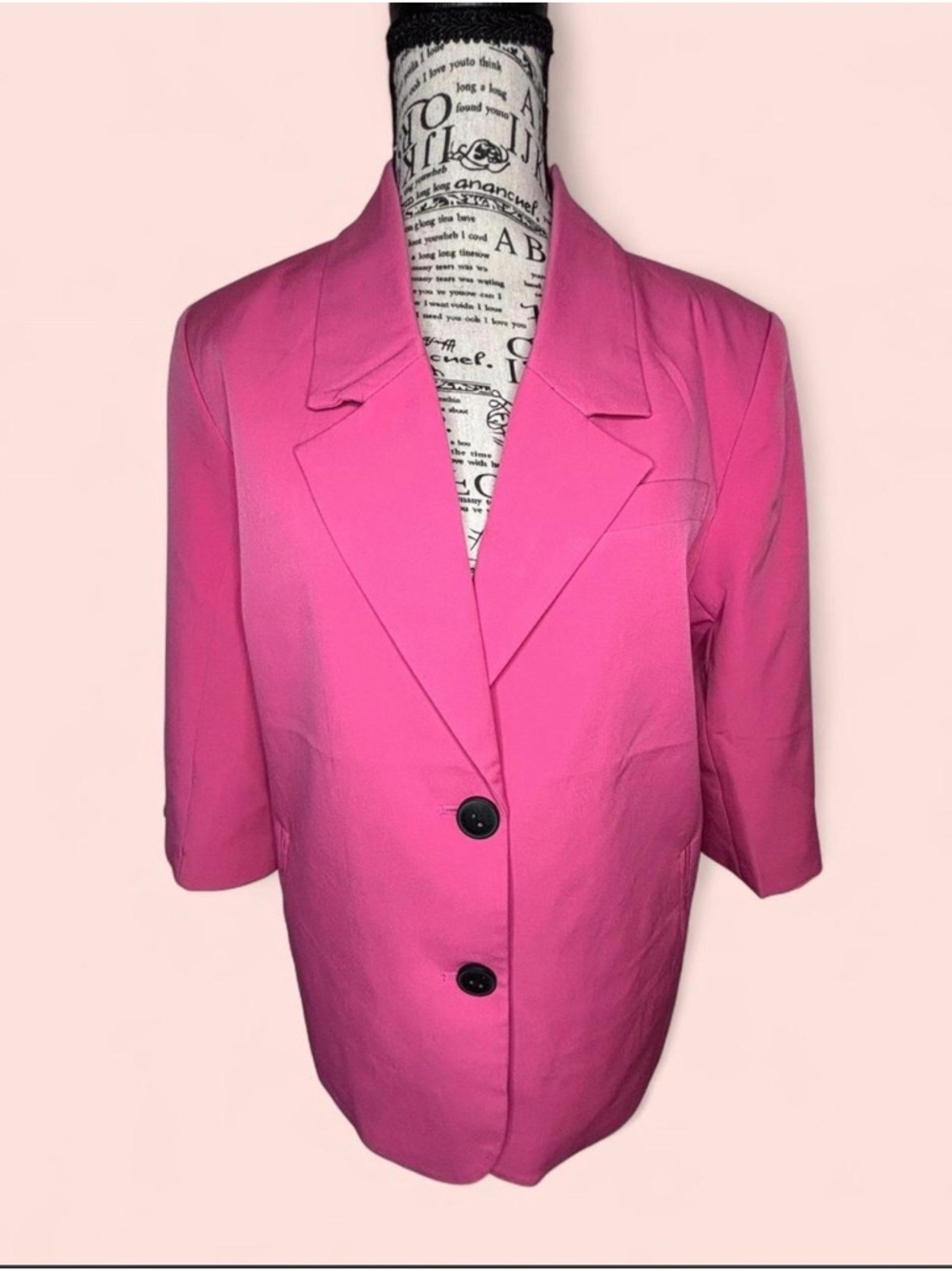 Noisy May Hot Pink Oversized Blazer
